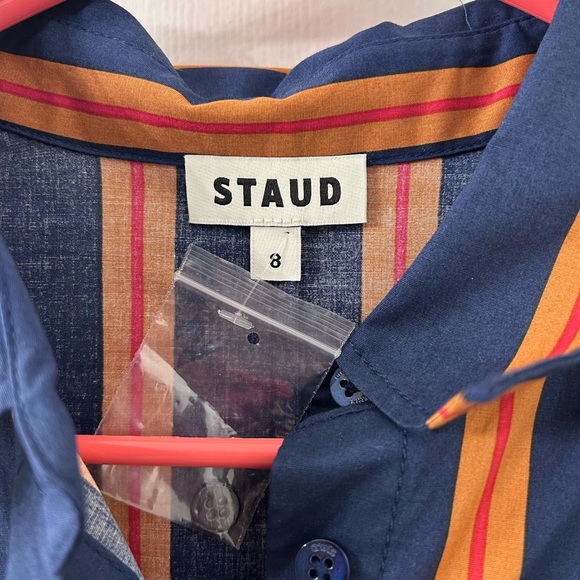 STAUD Navy and Red Striped Maxi Dress - Picture 3 of 3